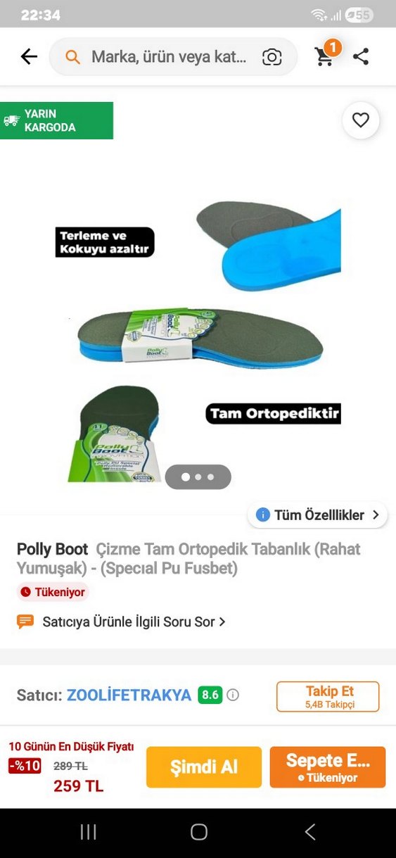 Çıkarılabilir Poliüretan Tabanlık 36 Numara - Görsel 3