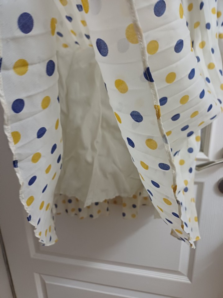 Düğmeli Beyaz Puantiyeli Mini Elbise - Görsel 3