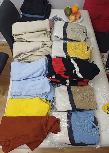 Çizgili Renkli Uzun Triko Kadın Elbise - Görsel 6