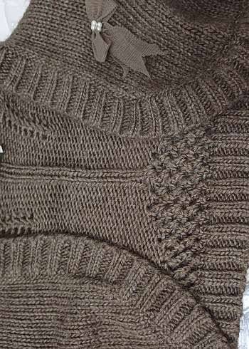 Kız Çocuk Kahverengi Örgü Bolero 6-7 yaş - Görsel 5