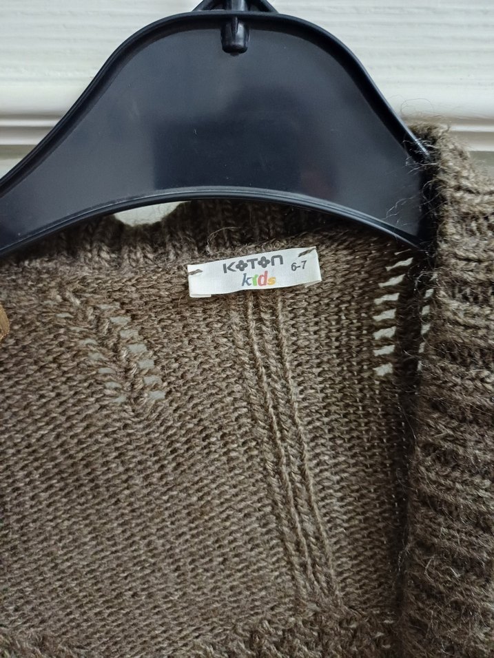 Kız Çocuk Kahverengi Örgü Bolero 6-7 yaş - Görsel 2