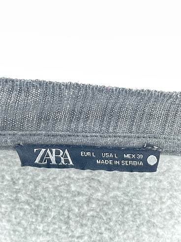 l Beden gri Renk Zara Sweatshirt %70 İndirimli.