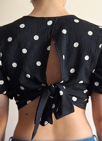 H&M H&M CROP BLUZ