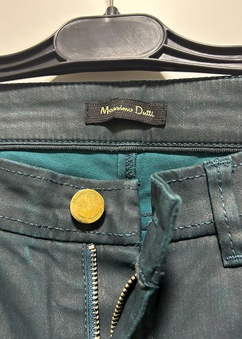 Kadın Lacivert Deri Denim Pantolon - Görsel 3