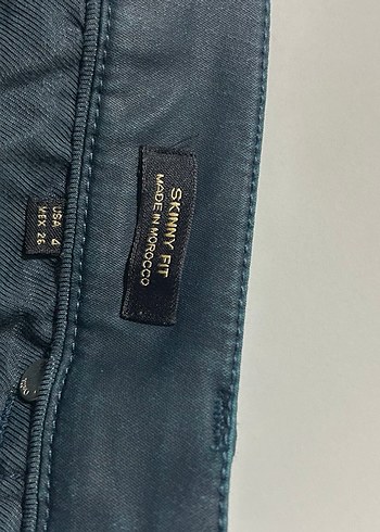 Kadın Lacivert Deri Denim Pantolon - Görsel 6