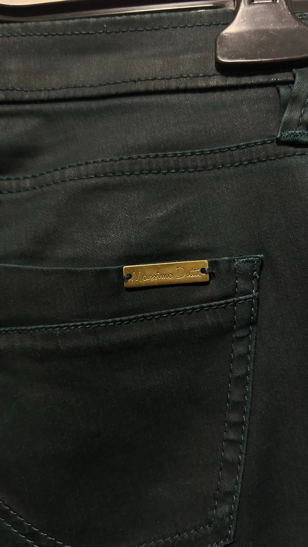 Kadın Lacivert Deri Denim Pantolon - Görsel 5