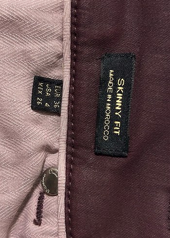 Bordo Deri Kadın Kumaş Pantolon - Görsel 5