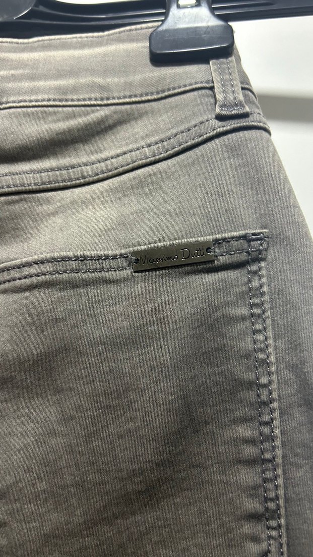 Gri Kadın Denim Pantolon Street Style - Görsel 5