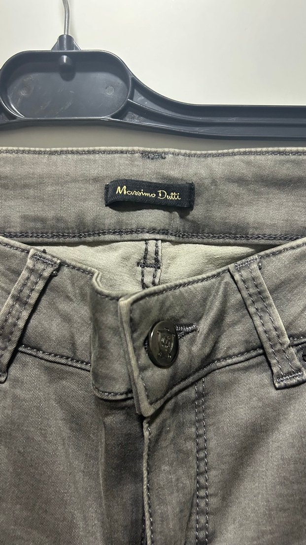 Gri Kadın Denim Pantolon Street Style - Görsel 3