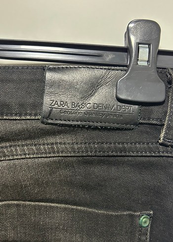 Düğmeli Siyah Baskılı Kadın Kot Pantolon - Görsel 5