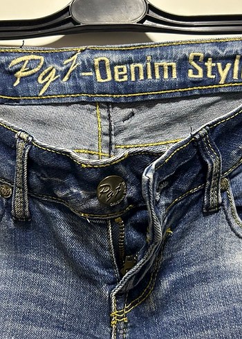 Düğmeli Mavi Kadın Denim Pantolon - Görsel 2