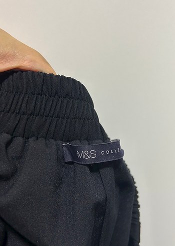 Siyah Fırfırlı Midi Etek - Görsel 3