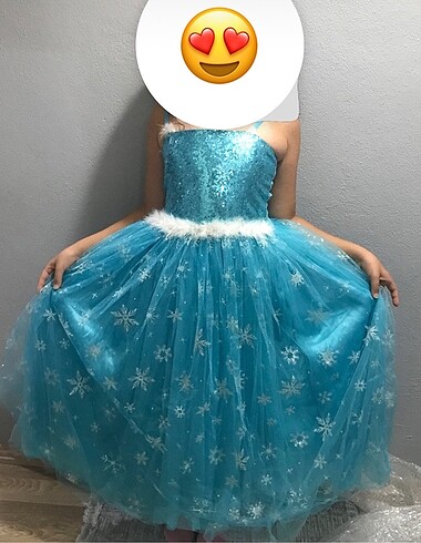 7 Yaş Beden mavi Renk Elsa kostüm abiye