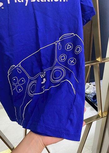 LC Waikiki Mavi PlayStation Baskılı Erkek Tişört
