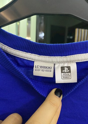 12-13 Yaş Beden Mavi PlayStation Baskılı Erkek Tişört