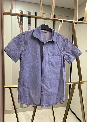Erkek Çocuk Kısa Kollu Denim Gömlek