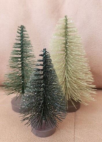 3'lü minyatür Yılbaşı ağacı 9-11-12cm