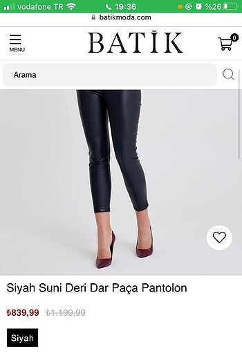 s Beden siyah Renk Siyah deri tayt/pantolon