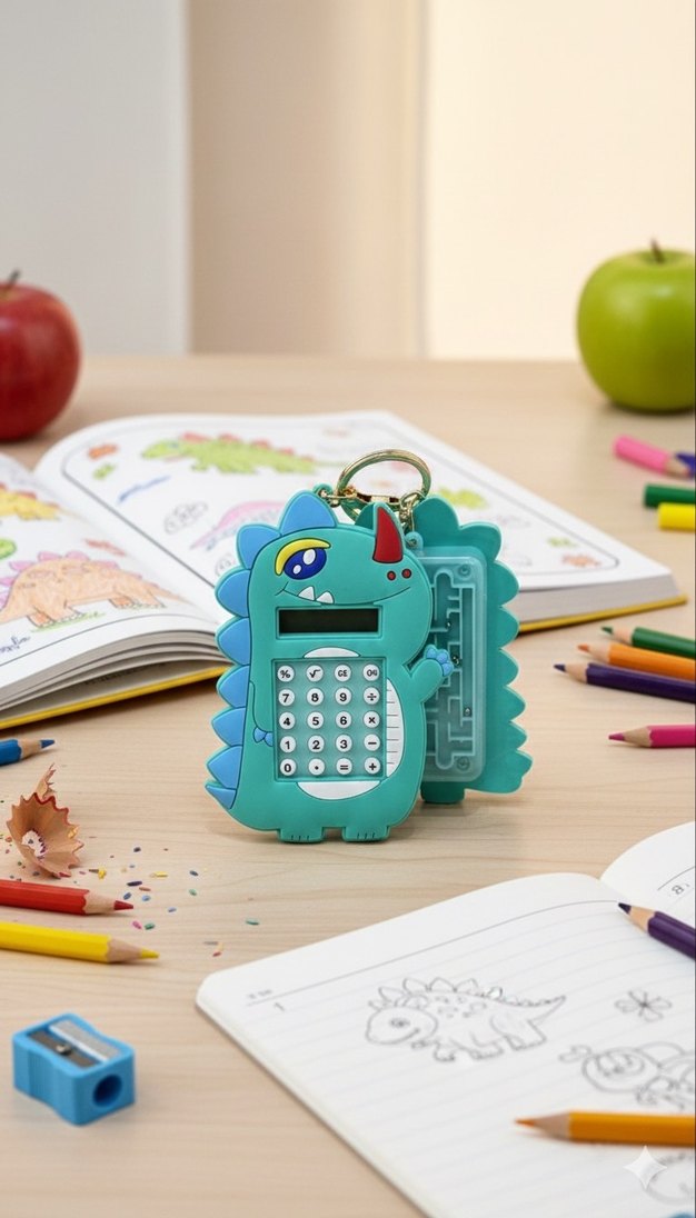 Renkli Dinozor Fermuarlı Anahtarlık - Görsel 2