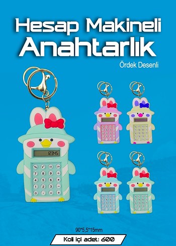 Ayıcık Desenli Hesap Makineli Anahtarlık - Görsel 3