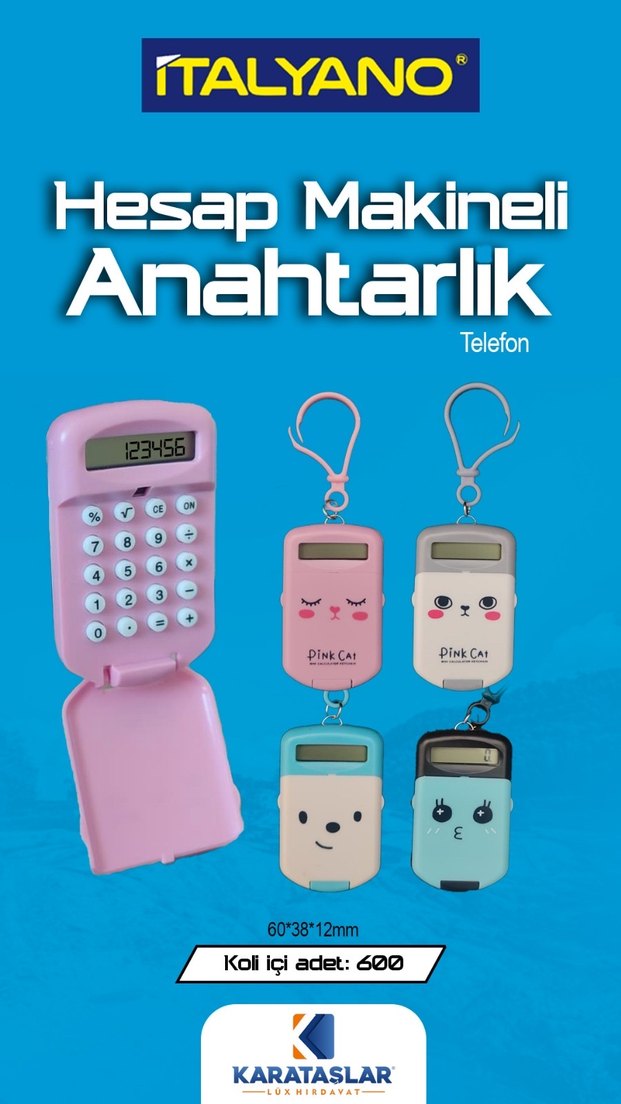 Ayıcık Desenli Hesap Makineli Anahtarlık - Görsel 4