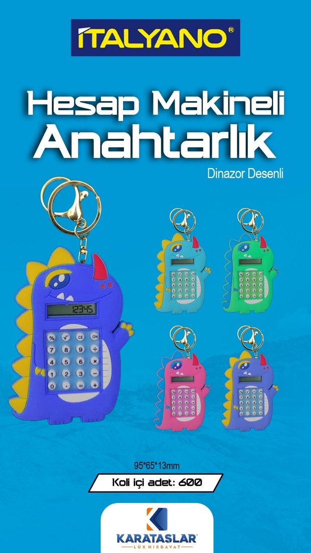 Ayıcık Desenli Hesap Makineli Anahtarlık - Görsel 2