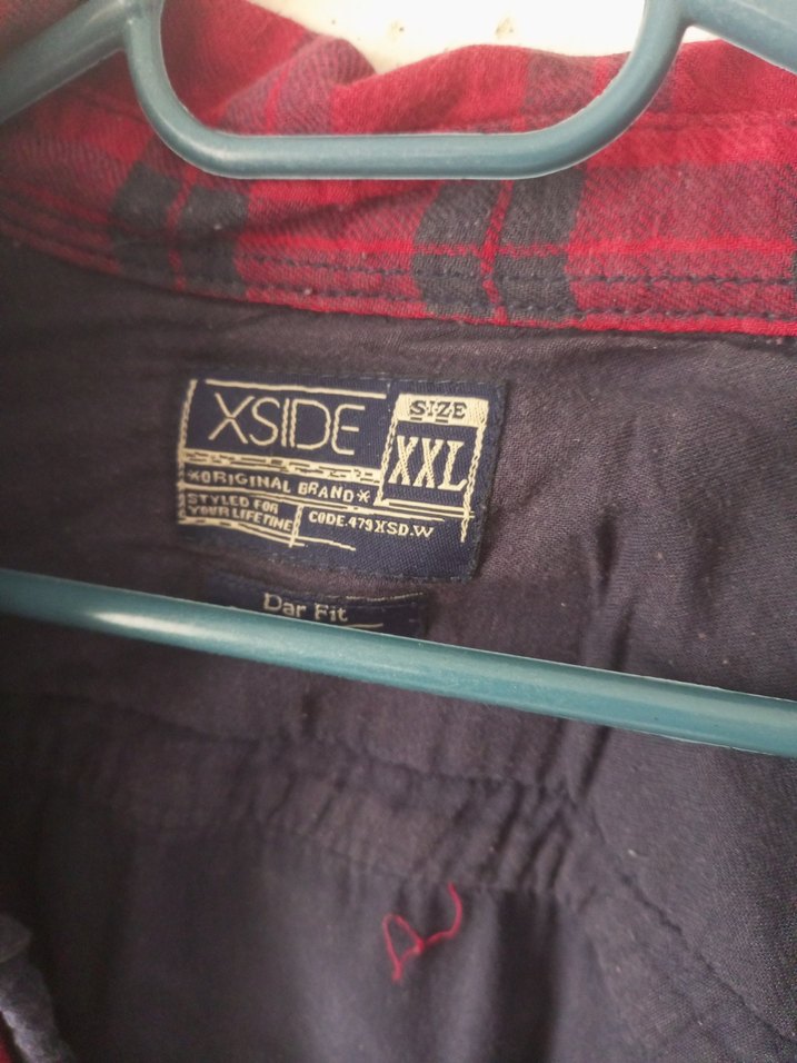 Kırmızı Pamuklu Düğmeli Gömlek - Görsel 4