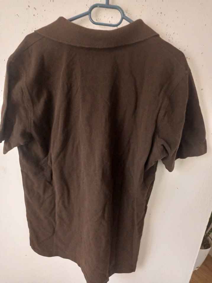 Erkek Kahverengi Düğmeli Polo Tişört - Görsel 3