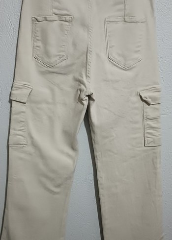 Kadın Bej Pamuklu Rahat Kesim Jean - Görsel 3