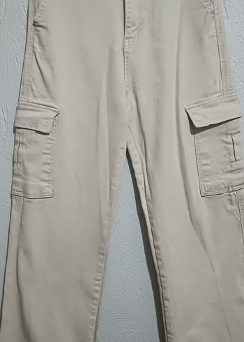 Kadın Bej Pamuklu Rahat Kesim Jean - Görsel 2