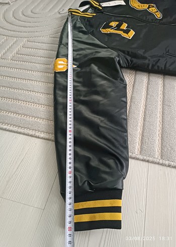 Siyah Baskılı erkek  Bomber Ceket - Görsel 8