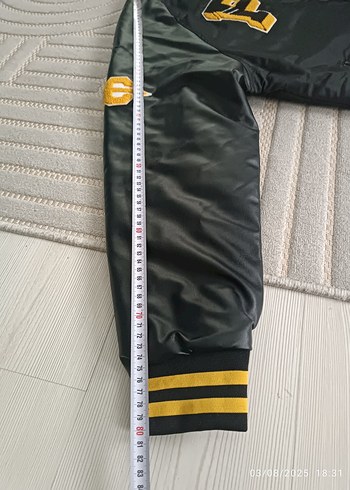 Siyah Baskılı erkek  Bomber Ceket - Görsel 6