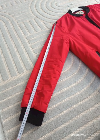 Kırmızı Fermuarlı Kadın Spor Mont - Görsel 7