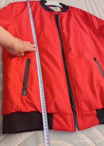 Kırmızı Fermuarlı Kadın Spor Mont - Görsel 6