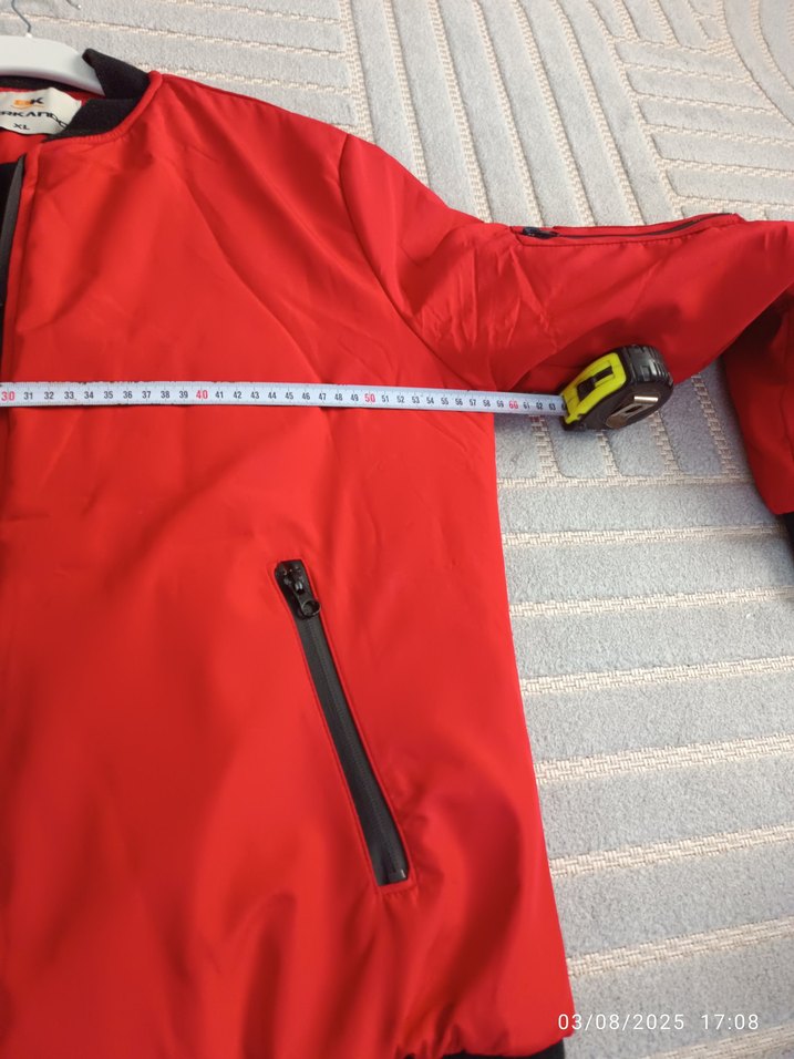 Kırmızı Fermuarlı Kadın Spor Mont - Görsel 4