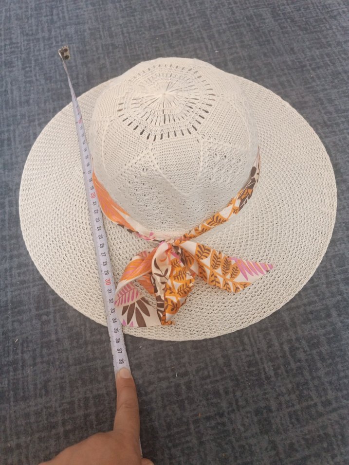 Bej kurdeleli Bohem Örgü Kadın Şapka - Görsel 2