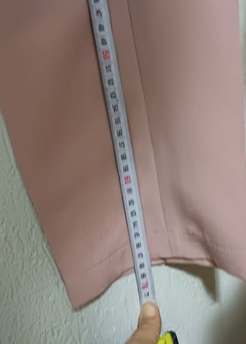 Pastel Pembe Kadın Midi Kumaş Pantolon - Görsel 6