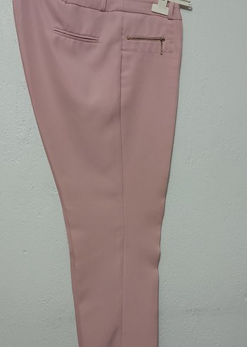 Pastel Pembe Kadın Midi Kumaş Pantolon