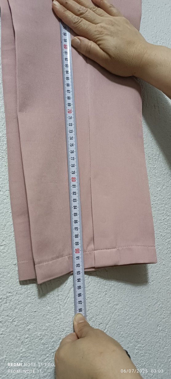 Pastel Pembe Kadın Midi Kumaş Pantolon - Görsel 3