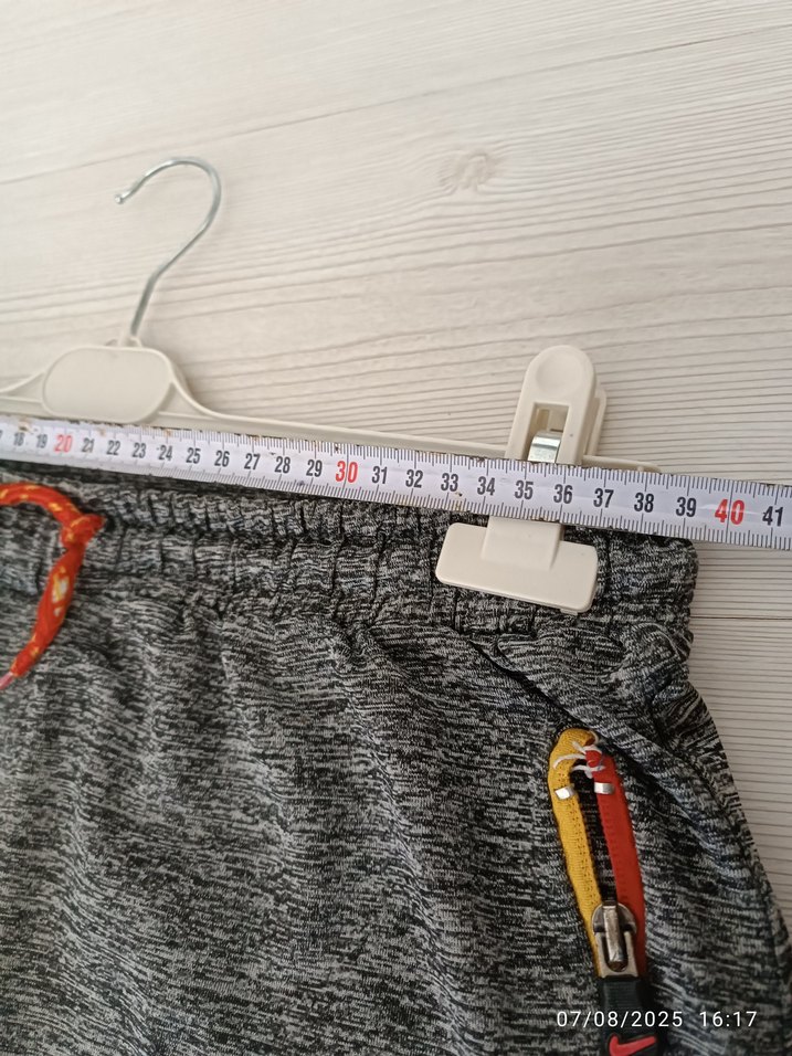 Gri Erkek Spor Mini Şort Velcro Detaylı GS armali - Görsel 4