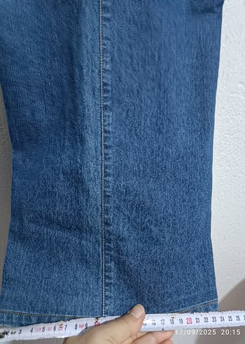 Mavi bel lastik ayarlamalı Hamile Kot Pantolon - Görsel 6