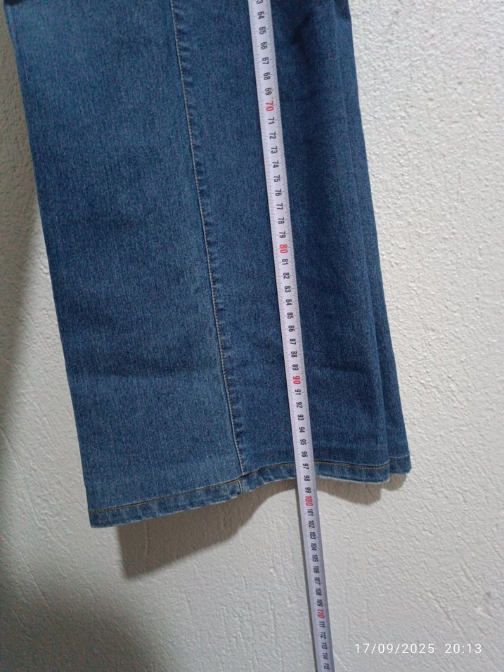 Mavi bel lastik ayarlamalı Hamile Kot Pantolon - Görsel 5