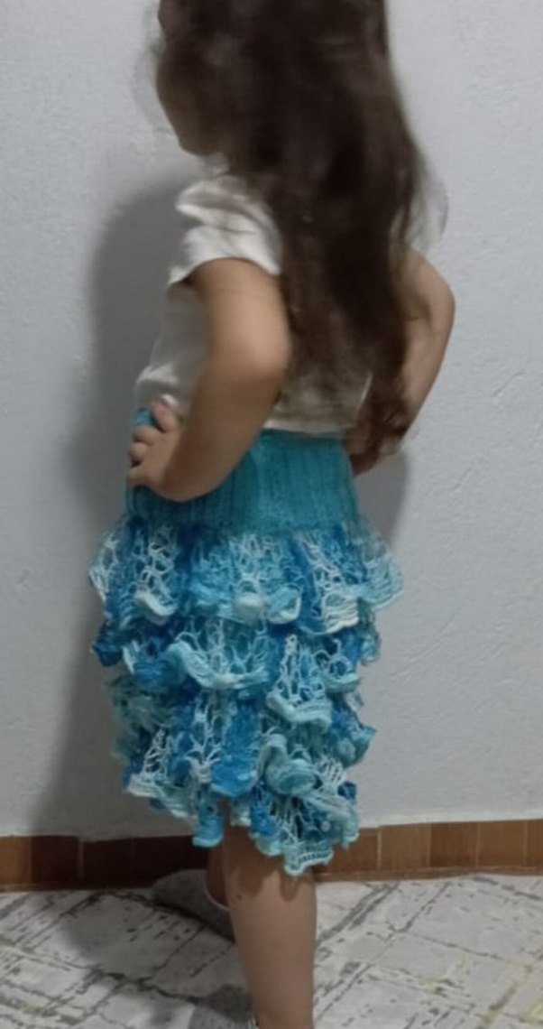 LC Waikiki temsilidir Mavi Bağlama Desenli Örgü FırfırlıKızEteği - Görsel 3