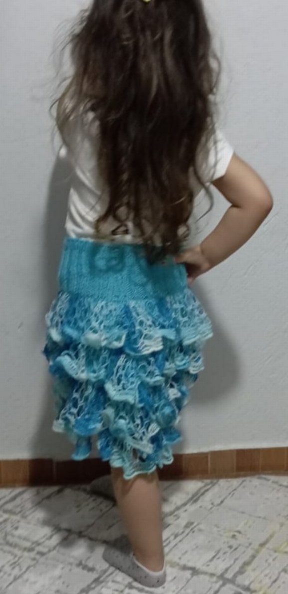 LC Waikiki temsilidir Mavi Bağlama Desenli Örgü FırfırlıKızEteği - Görsel 4