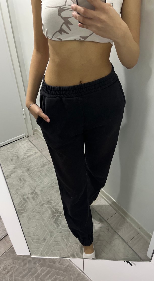 Siyah Rahat Kesim Kadın Eşofman Altı - Görsel 2