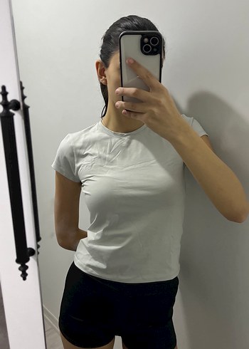 Beyaz Kadın Crop Top Kısa Kollu - Görsel 2