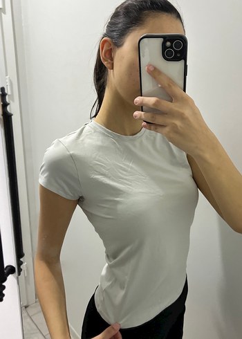 Beyaz Kadın Crop Top Kısa Kollu - Görsel 4