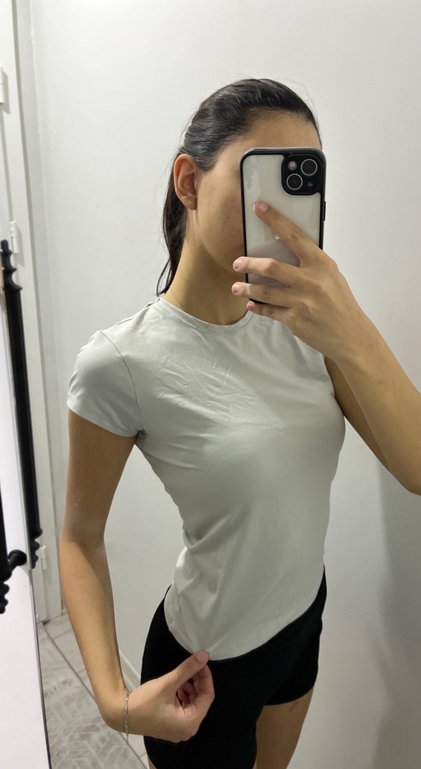 Beyaz Kadın Crop Top Kısa Kollu - Görsel 4