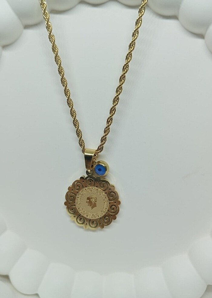 Tuğralı Gold kolye - Görsel 2