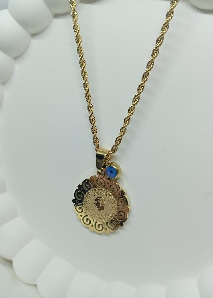 Tuğralı Gold kolye - Görsel 3